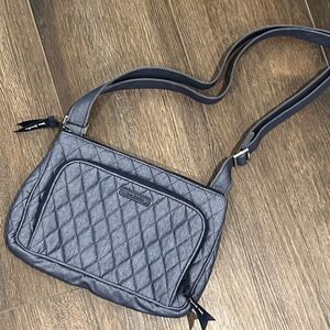 NWT Vera Bradley RFID Little Hipster Carbon Navy Purse Crossbody Microfiber